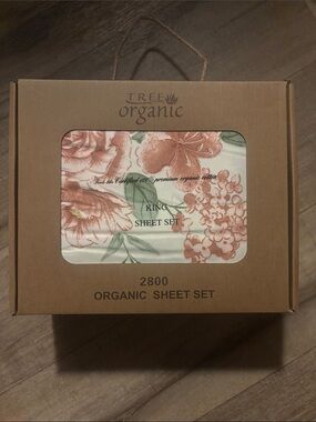 King Sheet Set - Coral Floral on Cream